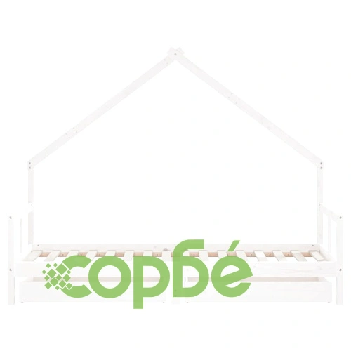 Рамка за детско легло с чекмеджета, бяла, 80x200 см, чам масив ➤ топ цена ➤ sorbe.bg