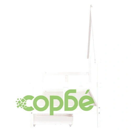 Рамка за детско легло с чекмеджета, бяла, 80x200 см, чам масив ➤ топ цена ➤ sorbe.bg