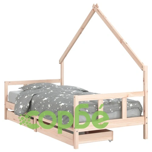 Рамка за детско легло с чекмеджета 90x200 см масивно дърво бор ➤ топ цена ➤ sorbe.bg