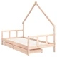 Рамка за детско легло с чекмеджета 90x200 см масивно дърво бор