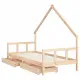 Рамка за детско легло с чекмеджета 90x200 см масивно дърво бор