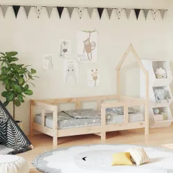 Рамка за детско легло, 70x140 см, масивна борова дървесина
