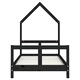 Рамка за детско легло черна 80x160 см масивно борово дърво