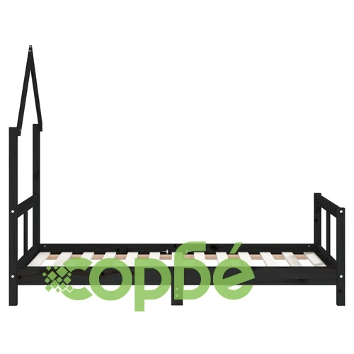 Рамка за детско легло черна 80x160 см масивно борово дърво ➤ топ цена ➤ sorbe.bg