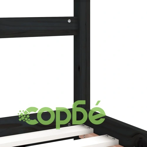 Рамка за детско легло черна 80x160 см масивно борово дърво ➤ топ цена ➤ sorbe.bg