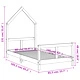 Рамка за детско легло черна 80x160 см масивно борово дърво