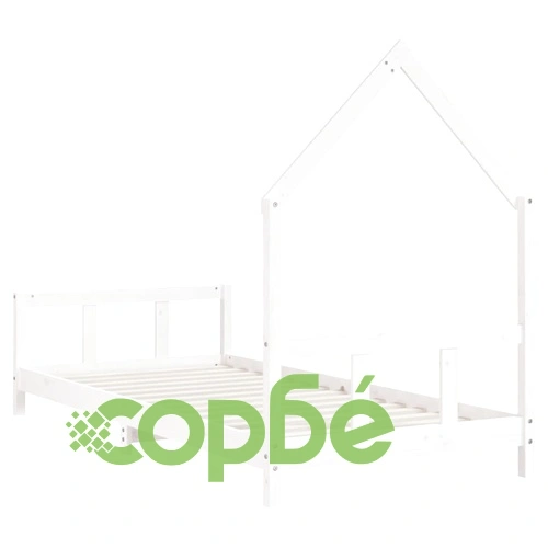 Рамка за детско легло бяла 90x200 см масивна борова дървесина ➤ топ цена ➤ sorbe.bg