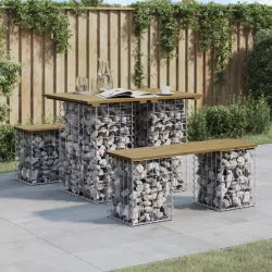 Градинска пейка с габионен дизайн 100x70x72 см импрегниран бор