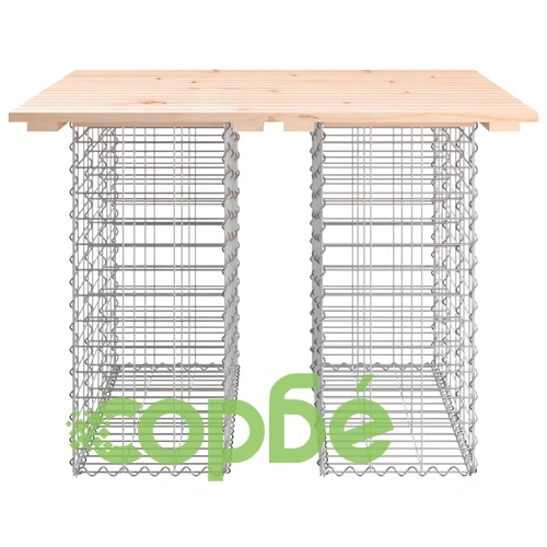 Градинска пейка габионен дизайн 100x102x72 см бор масив ➤ топ цена ➤ sorbe.bg