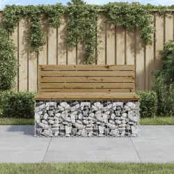 Градинска пейка с габионен дизайн 103x70x65 см импрегниран бор