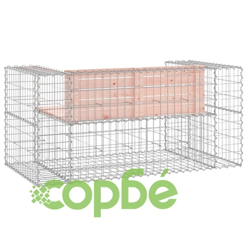 Градинска пейка габион 143x71x65,5 см дугласко дърво масив ➤ топ цена ➤ sorbe.bg