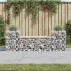 Градинска пейка габионен дизайн 183x41x60,5 см бор масив