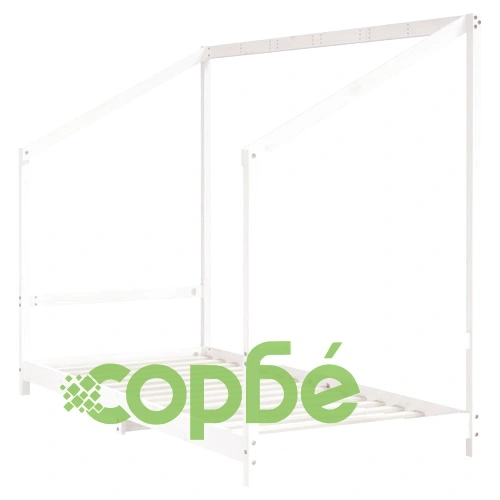 Рамка за детско легло бяла 90x200 см масивна борова дървесина ➤ топ цена ➤ sorbe.bg
