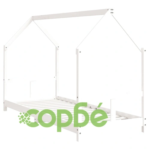 Рамка за детско легло бяла 80x200 см масивна чамова дървесина ➤ топ цена ➤ sorbe.bg