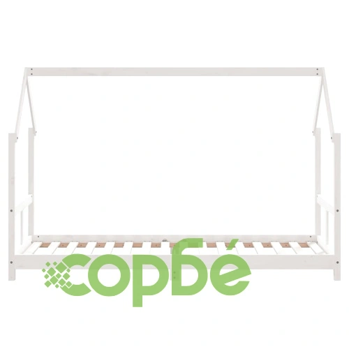Рамка за детско легло бяла 80x200 см масивна чамова дървесина ➤ топ цена ➤ sorbe.bg
