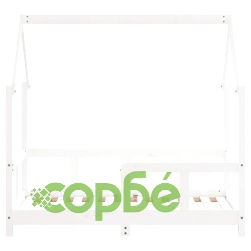 Рамка за детско легло, бяла, 70x140 см, бор масив ➤ топ цена ➤ sorbe.bg