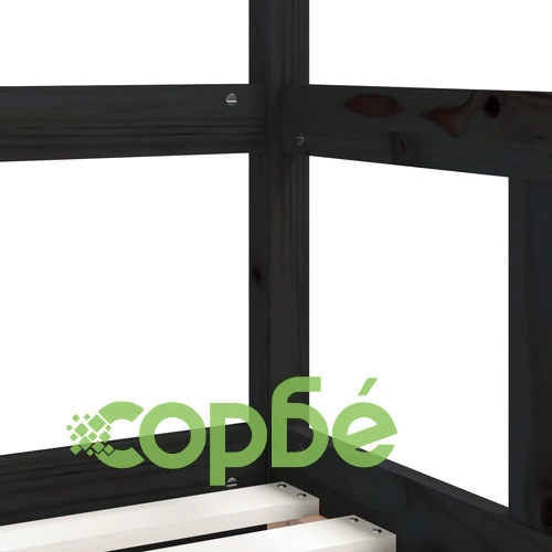 Рамка за детско легло черна 70x140 см масивна борова дървесина ➤ топ цена ➤ sorbe.bg