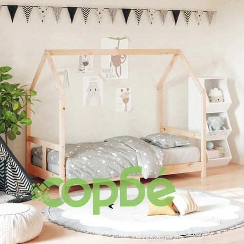 Рамка за детско легло 80x160 см масивна борова дървесина ➤ топ цена ➤ sorbe.bg