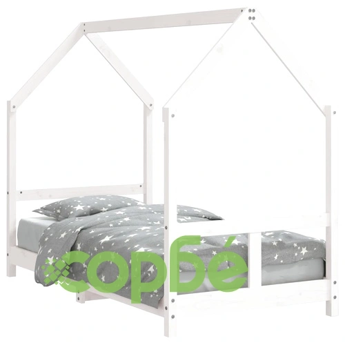 Детска рамка за легло бяла 80x160 см масивна борова дървесина ➤ топ цена ➤ sorbe.bg