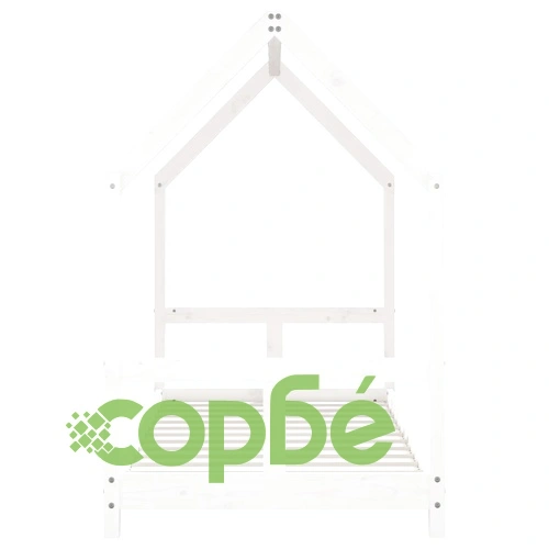 Детска рамка за легло бяла 80x160 см масивна борова дървесина ➤ топ цена ➤ sorbe.bg