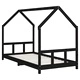 Детска рамка за легло, черна, 90x190 см, бор масив