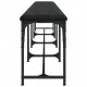 Трапезна пейка, черна, 248x32x45 см, стомана и изкуствена кожа