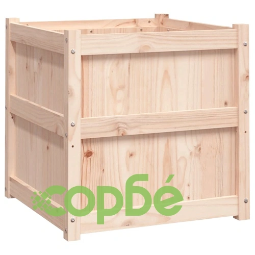 Градински сандък, 60x60x60 см, бор масив на топ цена от sorbe.bg Градински сандък, 60x60x60 см, бор масив ➤ топ цена ➤ sorbe.bg