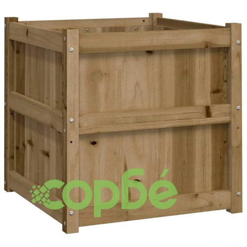 Градински сандък, 60x60x60 см, импрегнирано борово дърво ➤ топ цена ➤ sorbe.bg