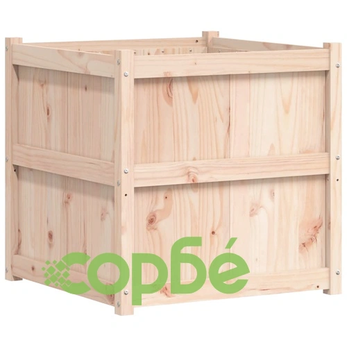 Градински сандък, 70x70x70 см, борово дърво масив ➤ топ цена ➤ sorbe.bg