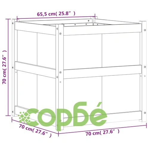Градински сандък, 70x70x70 см, борово дърво масив ➤ топ цена ➤ sorbe.bg