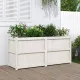Градински сандък, бял, 150x50x70 см, борово дърво масив