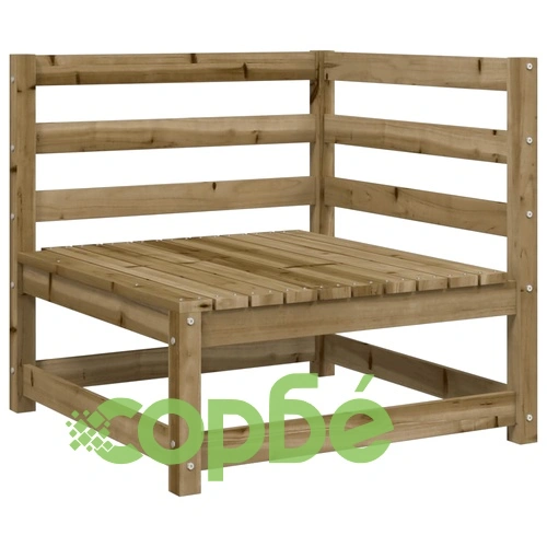 Градински ъглови дивани, 2 бр, 70x70x67 см, импрегниран бор ➤ топ цена ➤ sorbe.bg