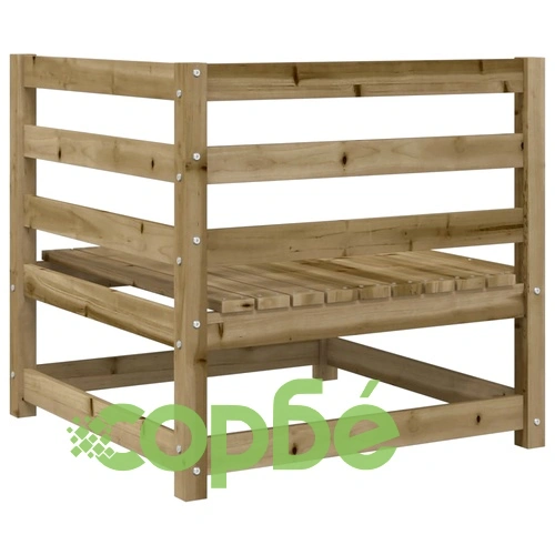 Градински ъглови дивани, 2 бр, 70x70x67 см, импрегниран бор ➤ топ цена ➤ sorbe.bg