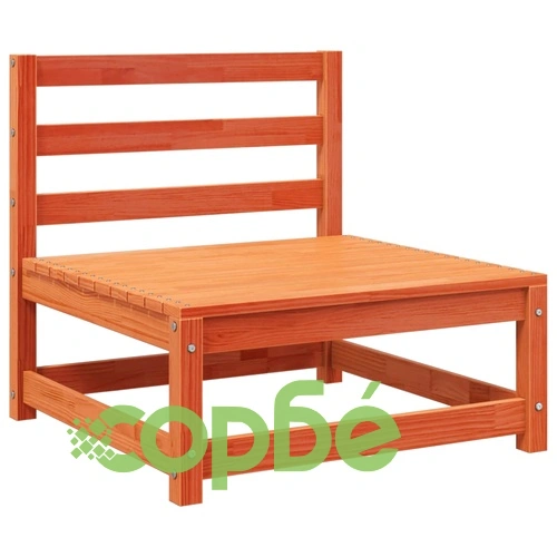 Градински диван, 2-местен, восъчнокафяв, бор масив ➤ топ цена ➤ sorbe.bg