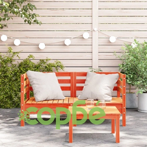 Градински ъглови дивани, 2 бр, восъчнокафяво, бор масив ➤ топ цена ➤ sorbe.bg