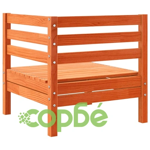 Градински ъглови дивани, 2 бр, восъчнокафяво, бор масив ➤ топ цена ➤ sorbe.bg