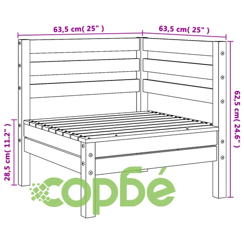 Градински ъглови дивани, 2 бр, восъчнокафяво, бор масив ➤ топ цена ➤ sorbe.bg