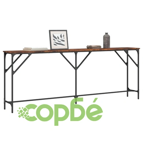 Конзолна маса, опушен дъб, 200x29x75 см, инженерно дърво ➤ топ цена ➤ sorbe.bg