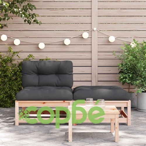 Градинско кресло без подлакътници, с възглавници и табуретка ➤ топ цена ➤ sorbe.bg