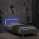 Рамка за легло с табла и LED осветление, бяла, 90x190 см