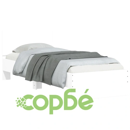 Рамка за легло с табла и LED осветление, бяла, 90x200 см ➤ топ цена ➤ sorbe.bg