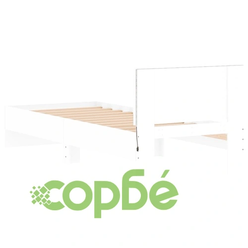 Рамка за легло с табла и LED осветление, бяла, 90x200 см ➤ топ цена ➤ sorbe.bg