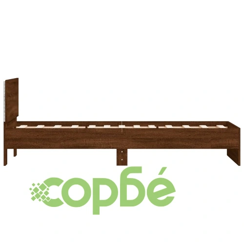 Рамка за легло с табла и LED осветление, кафяв дъб, 90x200 см ➤ топ цена ➤ sorbe.bg
