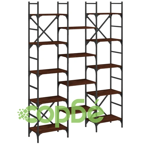 Етажерка за книги кафяв дъб 127,5x28,5x172,5 см инженерно дърво ➤ топ цена ➤ sorbe.bg