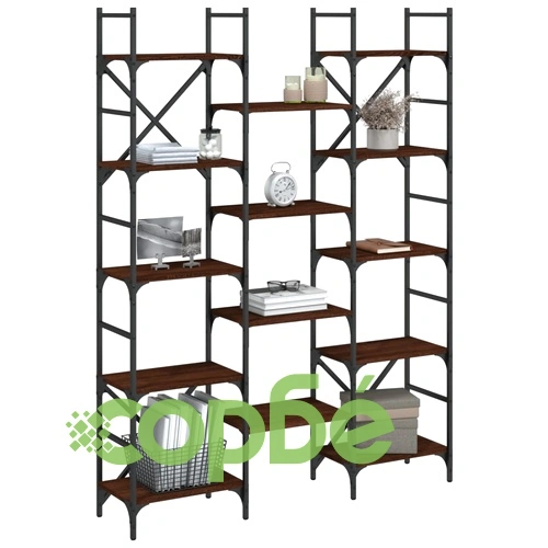 Етажерка за книги кафяв дъб 127,5x28,5x172,5 см инженерно дърво ➤ топ цена ➤ sorbe.bg