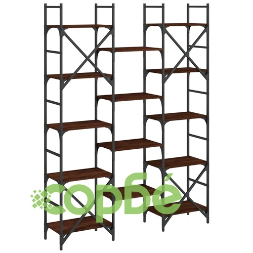 Етажерка за книги кафяв дъб 127,5x28,5x172,5 см инженерно дърво ➤ топ цена ➤ sorbe.bg