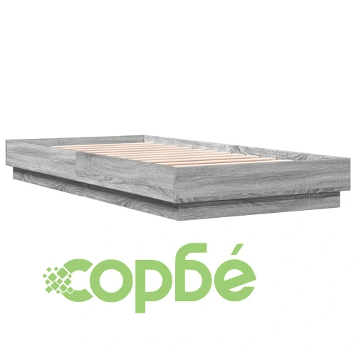 Рамка за легло с LED осветление, сив сонома, 100x200 см ➤ топ цена ➤ sorbe.bg