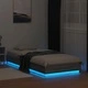Рамка за легло с LED осветление, сив сонома, 100x200 см