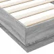 Рамка за легло с LED осветление, сив сонома, 100x200 см
