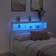 Табла шкаф с LED, бял, 140x17x102 см